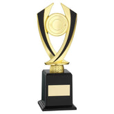 GOLD/BLACK 'DIAMOND' HOLDER ON BASE (2in CENTRE) - 9.75in